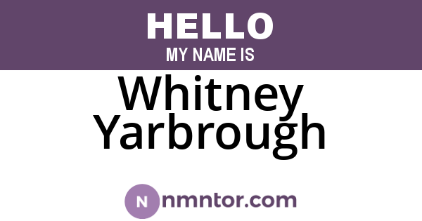 Whitney Yarbrough