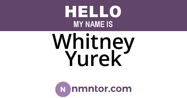Whitney Yurek