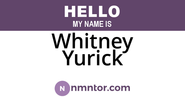 Whitney Yurick