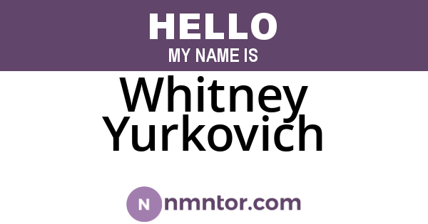 Whitney Yurkovich