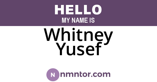Whitney Yusef