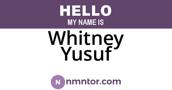 Whitney Yusuf