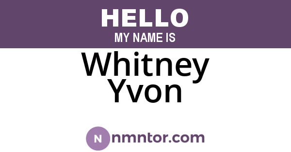 Whitney Yvon