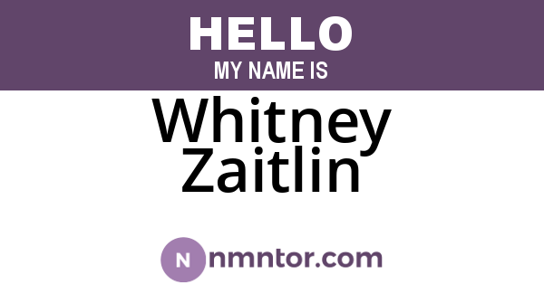Whitney Zaitlin