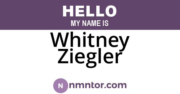 Whitney Ziegler