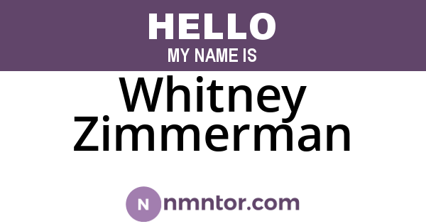 Whitney Zimmerman