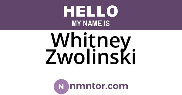 Whitney Zwolinski