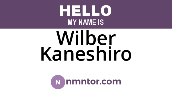 Wilber Kaneshiro