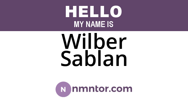 Wilber Sablan