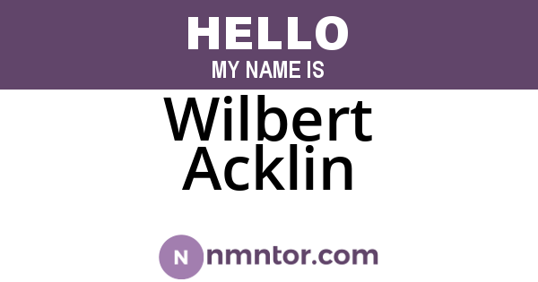 Wilbert Acklin