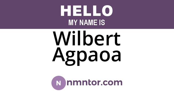 Wilbert Agpaoa