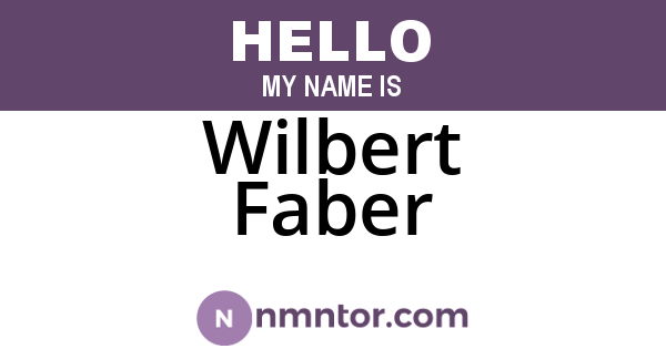 Wilbert Faber