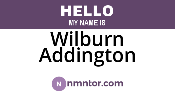 Wilburn Addington