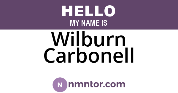 Wilburn Carbonell