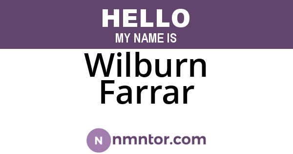 Wilburn Farrar