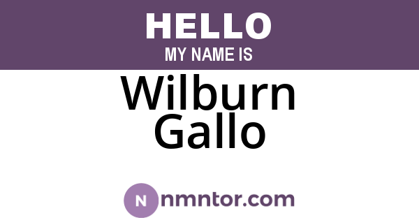 Wilburn Gallo