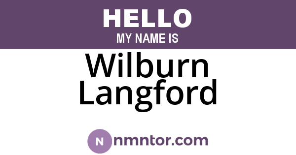 Wilburn Langford