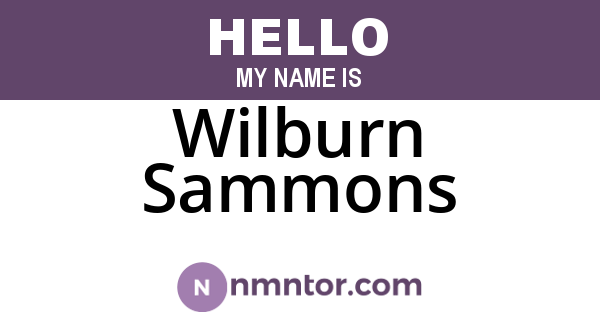 Wilburn Sammons