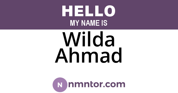 Wilda Ahmad