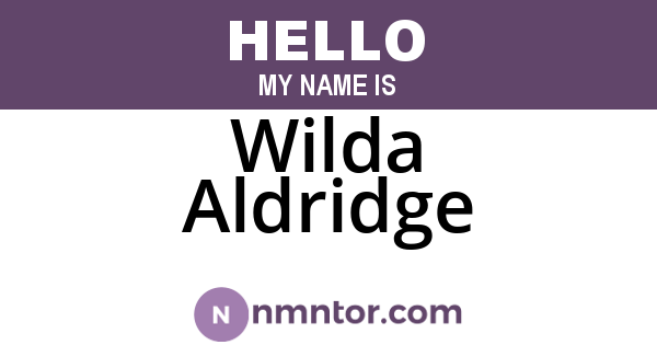 Wilda Aldridge