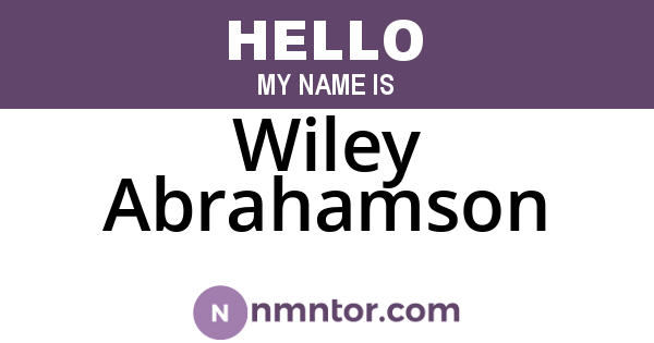 Wiley Abrahamson