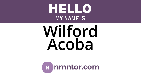 Wilford Acoba