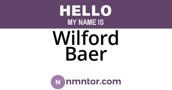 Wilford Baer