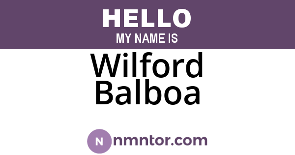 Wilford Balboa