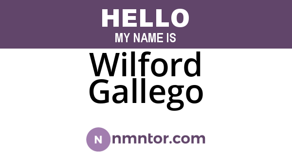 Wilford Gallego