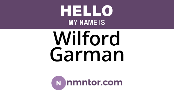 Wilford Garman