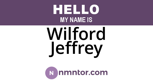 Wilford Jeffrey