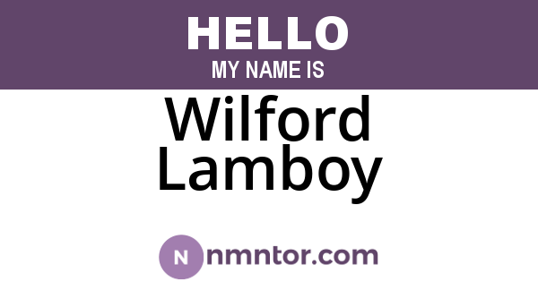 Wilford Lamboy