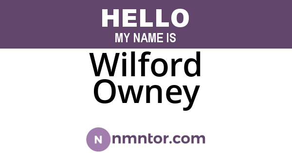 Wilford Owney