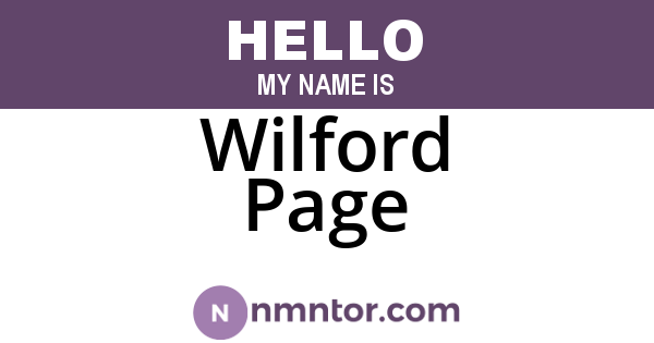 Wilford Page