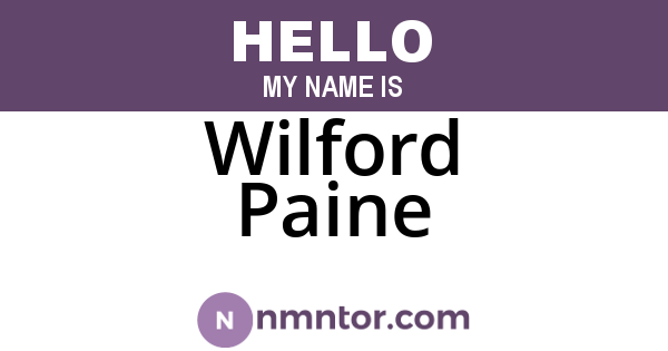 Wilford Paine