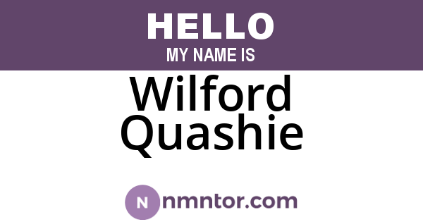 Wilford Quashie