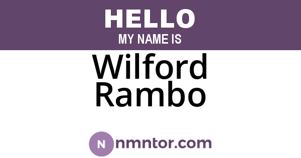 Wilford Rambo