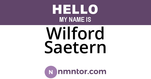 Wilford Saetern