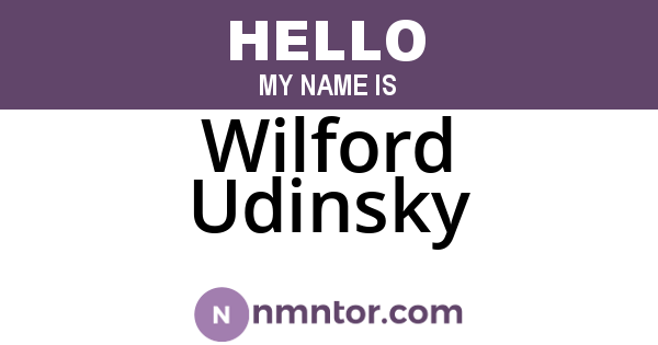 Wilford Udinsky