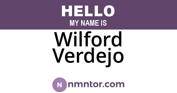 Wilford Verdejo
