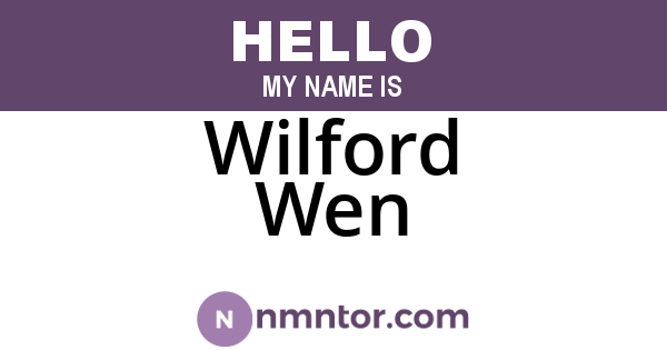 Wilford Wen