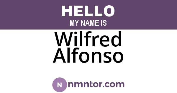 Wilfred Alfonso