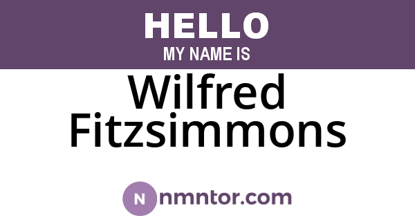 Wilfred Fitzsimmons