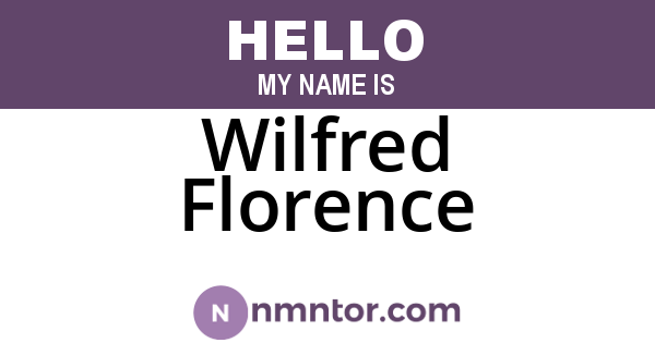 Wilfred Florence