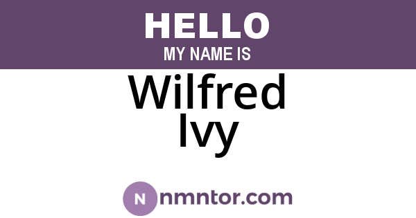 Wilfred Ivy