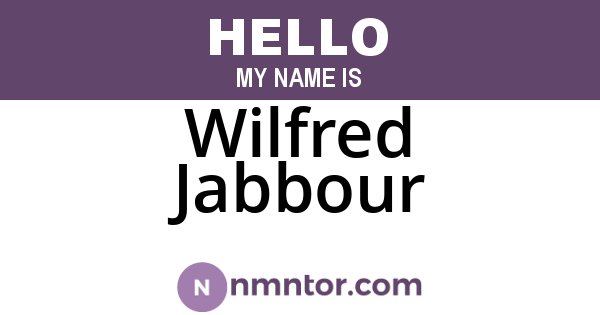 Wilfred Jabbour