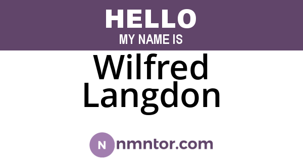 Wilfred Langdon