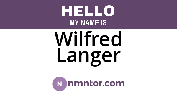 Wilfred Langer