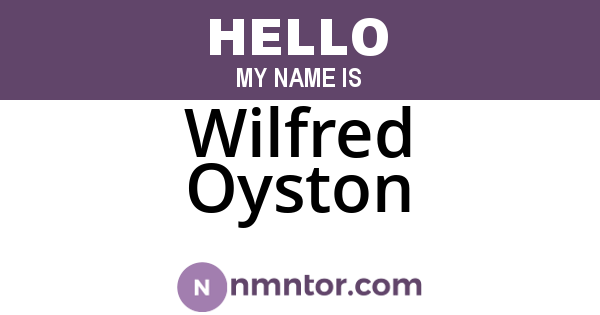 Wilfred Oyston