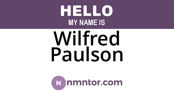 Wilfred Paulson